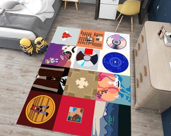 Kanye West Rug,Bear Rug, Kanye Art Rug, Art Rug,Musıc Rug,Colorful Rug,Custom Rug,Cute Rug,Area Rugs,Cool Rugs,Gift for her,Personalized rug
