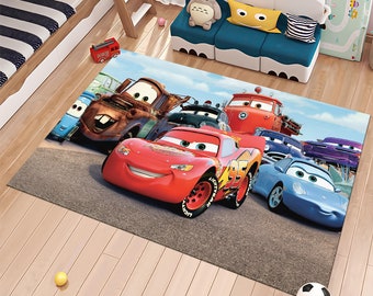 McQueen Rug,Cars Rug,Kids Rug,Colorful Rug,Custom Rug,Nursery Rug,Customized Rug,Cute Rug,Area Rug,Kids Room Rug,Nursery Decor,Gift for Kids