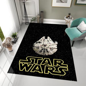 Star Wars Teppich, Teppich mit Star Wars Logo, Star Wars Teppich, Retro Film Poster Bodenmatte, Teppich für Teenagerzimmer