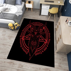 Devil Rug,Satanic Rug,Demon Rug,Gothic Rug,Horror Art Rug,Horror Decor,Fear Rug,Unique Rug,Area Rug,Custom Rug,Boys Room Rug,Gift for Her