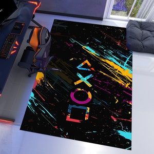 Game Button Rug,Gamer Rug,Gaming Rug,Game Rug,Colorful Rug,Play Room Rug,Game Decor,Custom Rug,Awesome Rug,E-Sport Rug,Area Rug,Gaming Gift