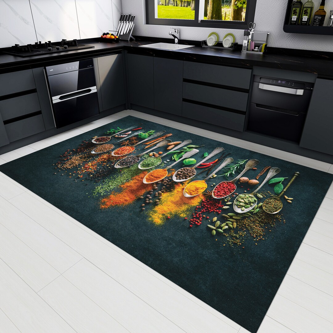 Spices Rug,colorful Rug,rugs for Kitchen,kitchen Runner Rug,kitchen Mat ...