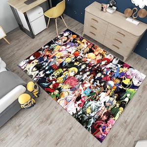 Mixed Anime Rug,Manga Rug,Kawai Rug,Cool Rugs,Colorful Rug,Fantastic Rug,Anime Rug,Anime Decor,Nursery Rug,Custom Rug,Area Rugs,Gift for Her