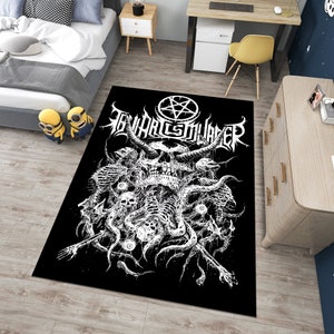 Devil Rug,Satanic Rug,Demon Rug,Gothic Rug,Horror Art Rug,Horror Decor,Fear Rug,Unique Rug,Area Rug,Custom Rug,Boys Room Rug,Gift for Her