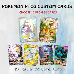 Pokemon Extradimensional Crisis Custom Set 10 van 30 kaarten | Volledige kunst zelfselectie (Pokemon Proxy-kaartenset ，The Complete Expansion Library)