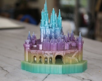 シンデレラ城（非点灯） - ケーキトッパー - 3Dプリント - ミニチュア