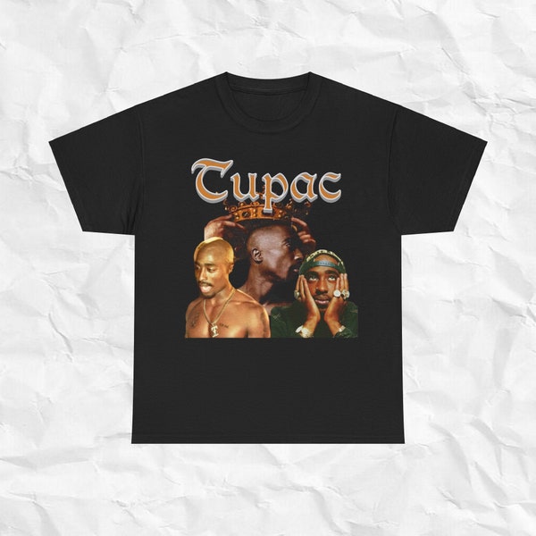 90s Graphic Style Tupac Shakur Shirt, Tupac Shakur Classic Retro Shirt, Vintage Style 2pac Shirt, Gift for Tupac Rap Fan, Unisex Cotton Tee