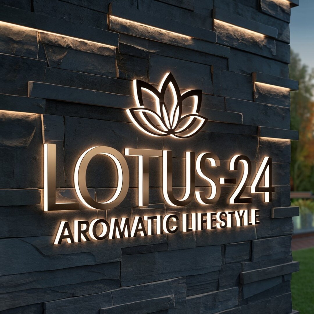 Brushed Metal Logo Led Backlit Signage Custom Led Logo Sign 3D Design ...