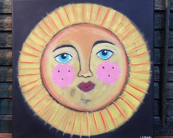 Sun Face Painting Etsy