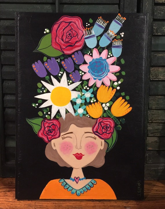 Original acrylic Fern and RBG quote painting by Jenny Elkins 10\u201d x 10\u201d