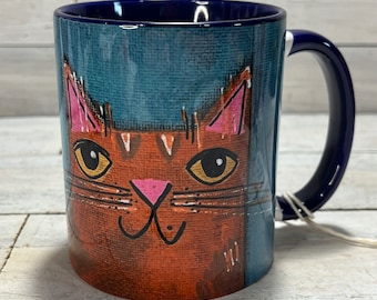 Ginger CAT 11oz MUG - coffee cup - by Jenny Elkins - cat lover - cat lady - ginger cat - orange cat