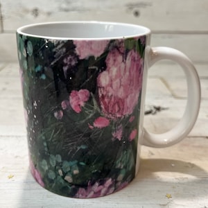 Peony 11oz MUG - coffee cup - by Jenny Elkins - peony mug - peony coffee cup - peonies - peonies mug