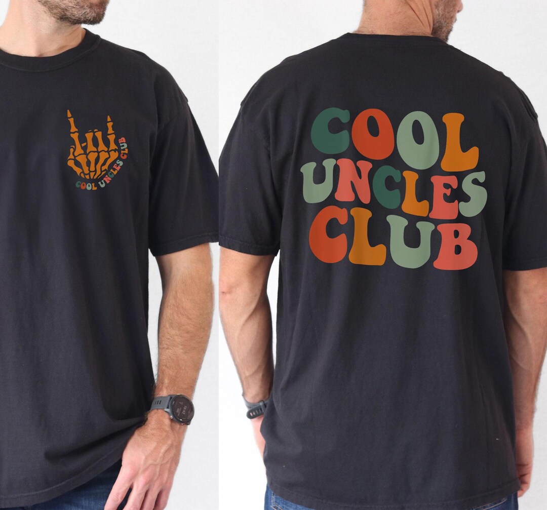 Cool Uncles Club Shirt Retro Groovy New Uncle Gift Tee, Funny Uncle ...