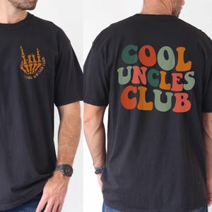 Cool Uncles Club Shirt Retro Groovy New Uncle Gift Tee, Funny Uncle Announcement Shirt for Men, Fun Promoted to Uncle T-Shirt