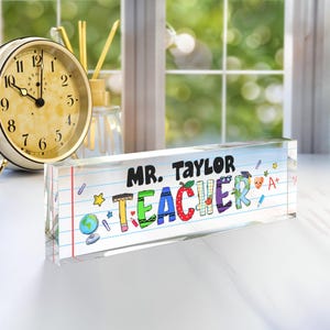 Custom Office Desk Name Plate, Personalized Acrylic Name Sign, Boss Gift, Mentor Appreciation Gift, Professional Office Decor