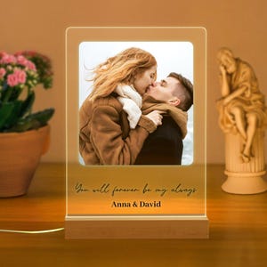 Peronalized Photo Night Light, Photo Collage LED Light, Custom Photo Lamp, Anniversary Gift for couple, Birthday Gift For Firends Couple