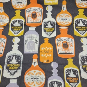 1 yard Spooktacular by Maude Asbury Witches Brew Free Spirit Mystic Potions Witchy Halloween Cotton Fabric Sale