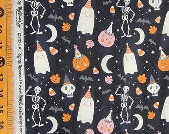 Hey Pumpkin Main Charcoal My Minds Eye Riley Blake Fabric 1 yard Cute Halloween