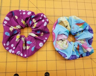 Set of 2 Hair Scrunchies - Sleeping Ponies and Cutie Marks