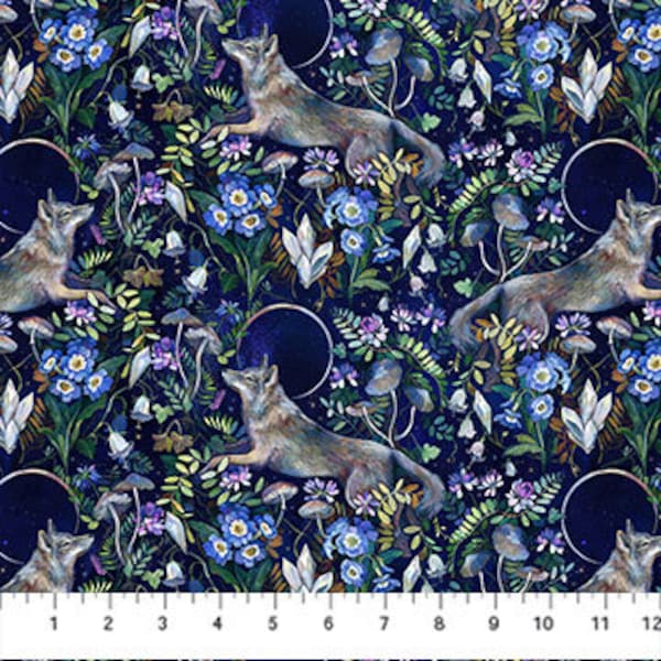 Full Moon Wolves pattern 90806-49 Figo Fabrics Cotton Woven 1 Yard