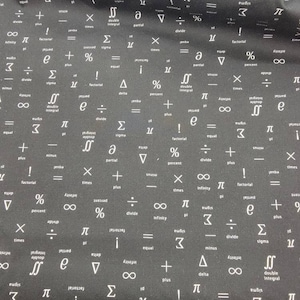 Equations Math Musings Robert Kaufman Pattern 850313D1-2 Black Quilters Cotton