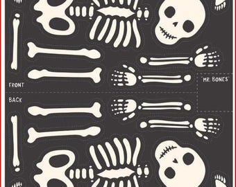 Hey Pumpkin Mr. Bones Jr. Panel My Minds Eye Riley Blake Fabric 36 x43" Cute Halloween
