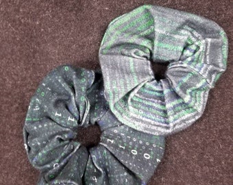 Set of 2 Hair Scrunchies - Matrix Binary Coding