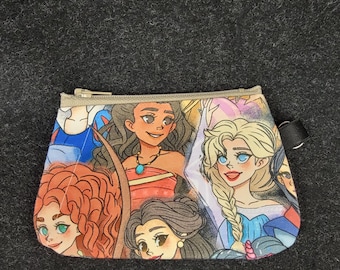 Princesses -  Coin Purse Zippered Pouch