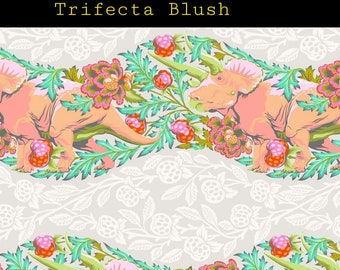 1 Yard Trifecta Blush Tula Pink ROAR Free Spirit IN HAND Woven Quilters Cotton Fabric