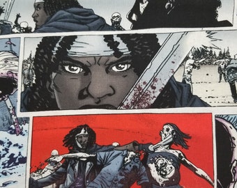 33&quot; Walking Dead Woman with Sword Michonne Zombies Woven Cotton Fabric End of Bolt
