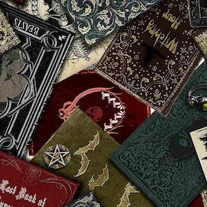 1 Yard Timeless Treasures Spooky Halloween Spell Book Covers  Quilters Woven Cotton fabric Wicked