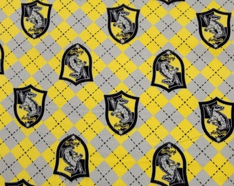 Harry Potter Flannel Fabric Hufflepuff 1 Yard unwashed