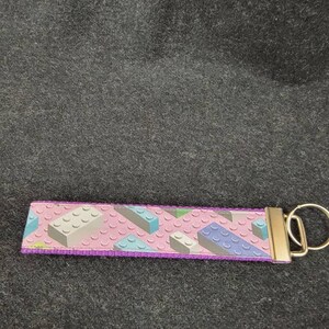 Building Blocks pastels  - Key Fob Wristlet