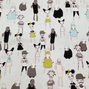 1/2 Yard Zombie Apocalypse Fabric Riley Blake by Emily Taylor Designs Shambling Zombies on White