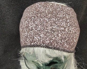 Black Gray Faux Glitter Sparkle Static Print Cotton/Spandex Stretch Knot Turban Headband