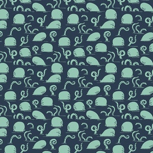 1 Yard OCTOWARD from Bootylicious  STELLA-1760  ECLIPSE Kraken Octopus Tentacle  woven cotton fabric, from Dear Stella