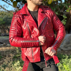 Biker roja hombre store