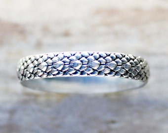 Silver Ring, sterling silver snake ring dragon ring dragonscale, Khaleesi ring
