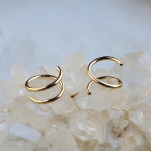 Fake double sales c earrings