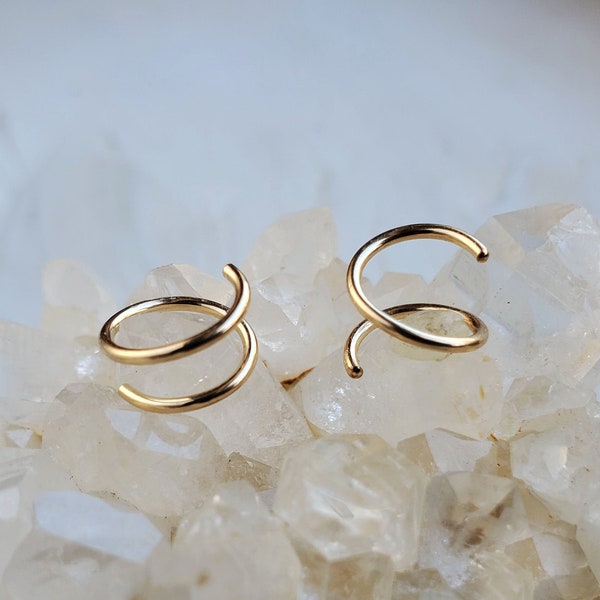 14k Gold Filled Twist Hoop Earrings: Helix Piercing Jewelry