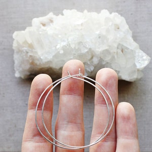 Big silver hoops, large sterling silver infinity hoop earrings