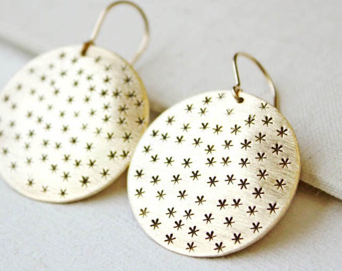 Constellation Gold Star Earrings, Galaxy Brass Jewelry Statement ...