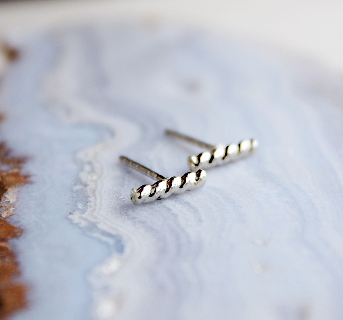 30PCS 18k Gold silver plated Simple Bar stud Earrings S081