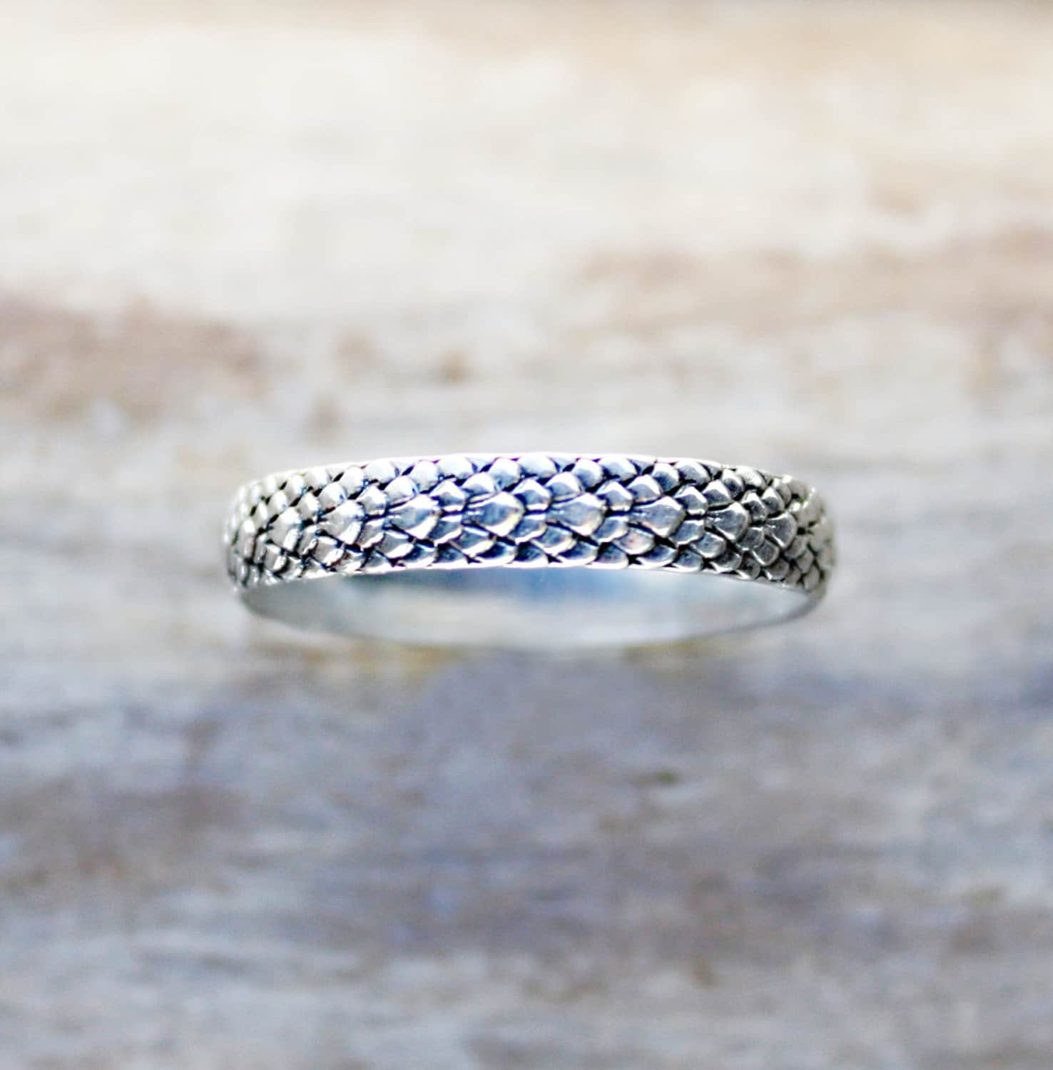 Sterling Silver Snake Scale Ring - Dragon Khaleesi Mermaid Band - Etsy