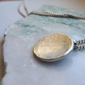 Full Moon Necklace, sterling silver hammered pendant, minimalist lunar celestial jewelry image 4