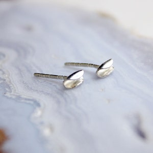 Taco earrings, sterling silver earrings, minimalist earrings small studs, tiny post earrings, gift for girlfriend image 3