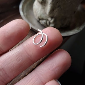 Sterling Silver Twist Hoop Earrings: Fake Double Hoop Helix Piercing Illusion image 4