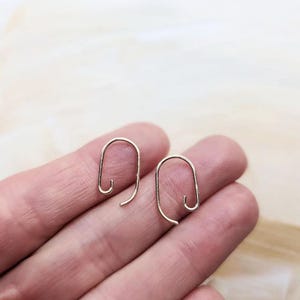 Swirling Arc earrings, minimalist hoop abstract silver gold jewelry image 7