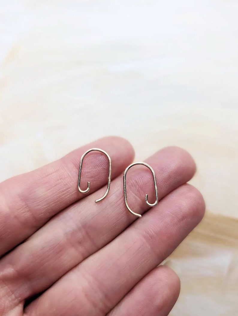 Swirling Arc earrings, minimalist hoop abstract silver gold jewelry image 7