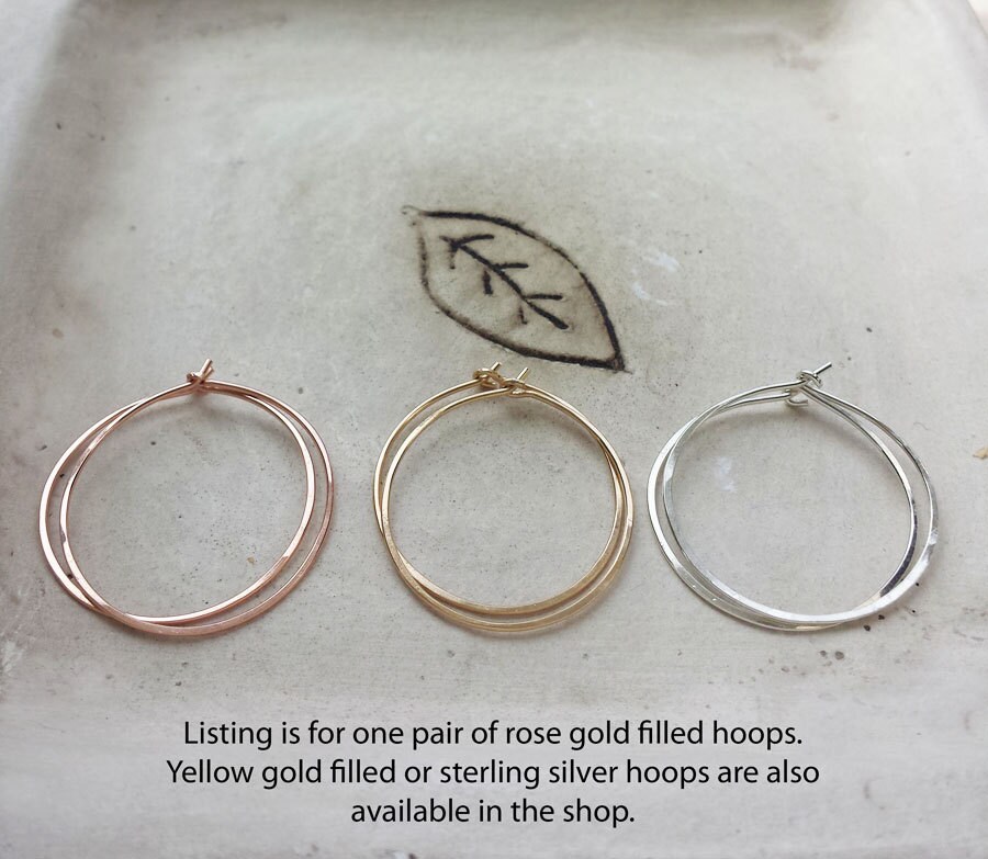 The Medium Pink Hoop Earrings in Gold (Pierced)